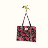 Petit tote bag fermeture "Midnight Garden"